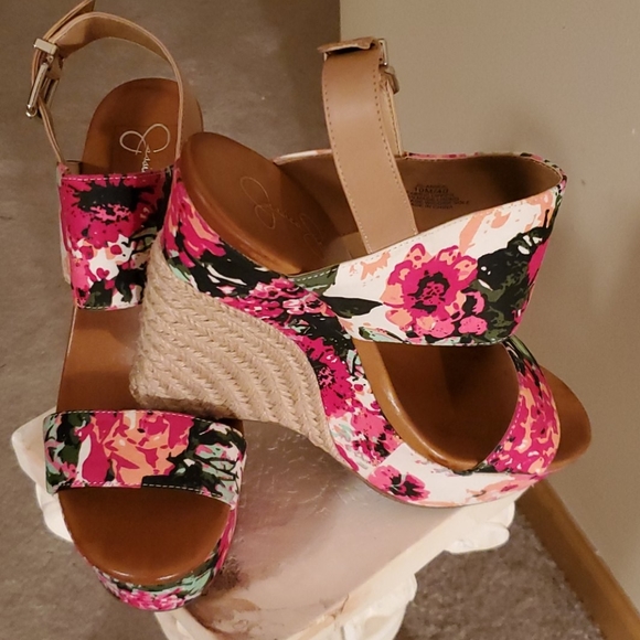 Jessica Simpson Shoes - Jessica Simpson Floral Wedge Heels